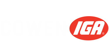 A theme footer logo of Cowen IGA